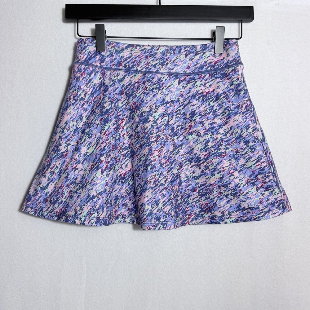 Freely Purple Abstract Print A-Line Athletic Activewear Skort Girl's Size L